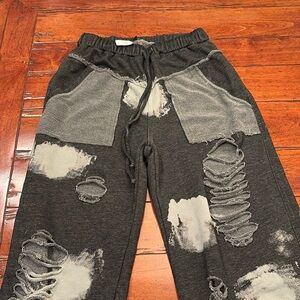Brand new distressed over size sweats